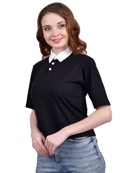 Buy Black Tshirts for Women by CLAFOUTIS Online