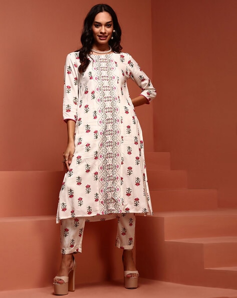 Imara Block Print A-Line Kurta Set