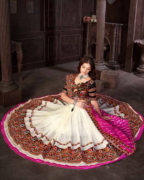 Buy online Wine Flared Semi Stitched Lehenga With Dupatta from ethnic wear  for Women by Warthy Ent for ₹1299 at 62% off