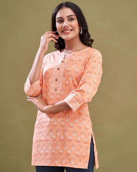 Buy Blue White Floral Women Straight Kurta Cotton for Best Price, Reviews,  Free Shipping