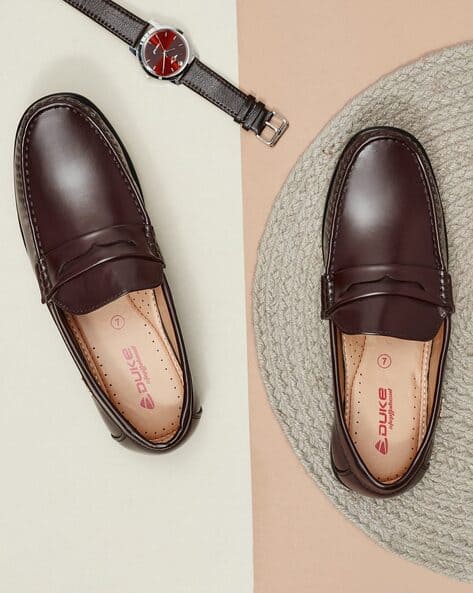 Penny Loafers with Mock-Stitch Upper