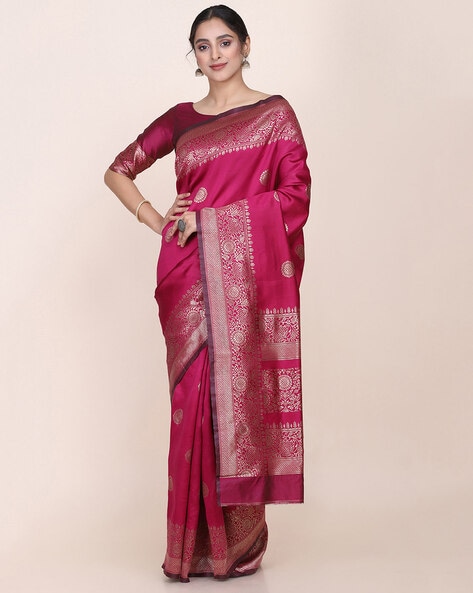 Buy Magenta Sarees for Women by AARRAH Online