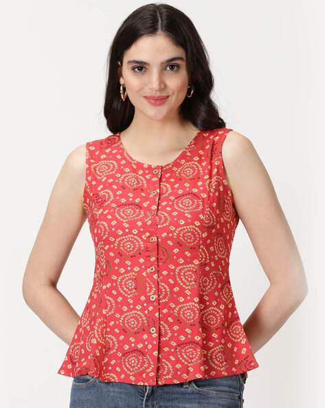 Ladies Sleeveless Cotton Orange Short Kurti at Rs 300/piece | Sleeveless  Cotton Kurti in Jaipur | ID: 23450292588