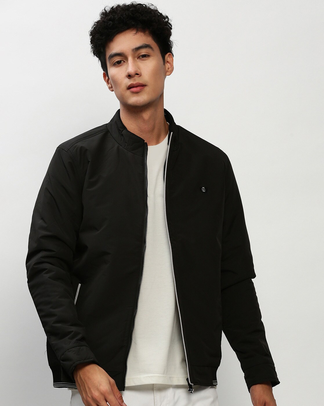 HUGO - Oversized-fit water-repellent bomber jacket with logo print