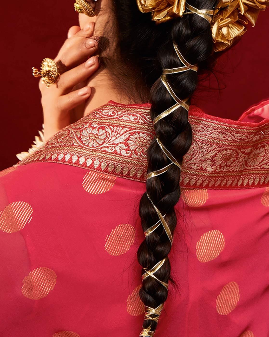 Wearing silk sari to go to the wedding, so keep the hairstyle like this |  NewsTrack English 1