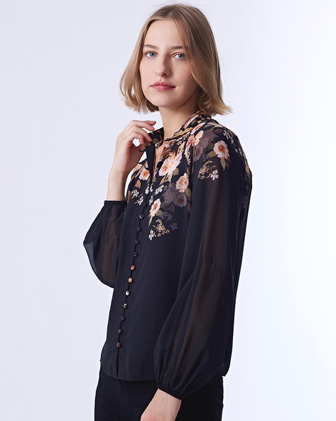 Buy Black Tops for Women by Cover Story Online