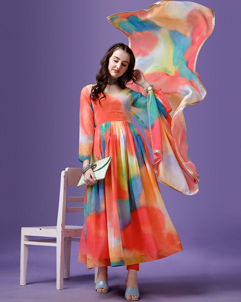 Buy Orange Dresses & Gowns for Women by Kedar Fab Online | Ajio.com