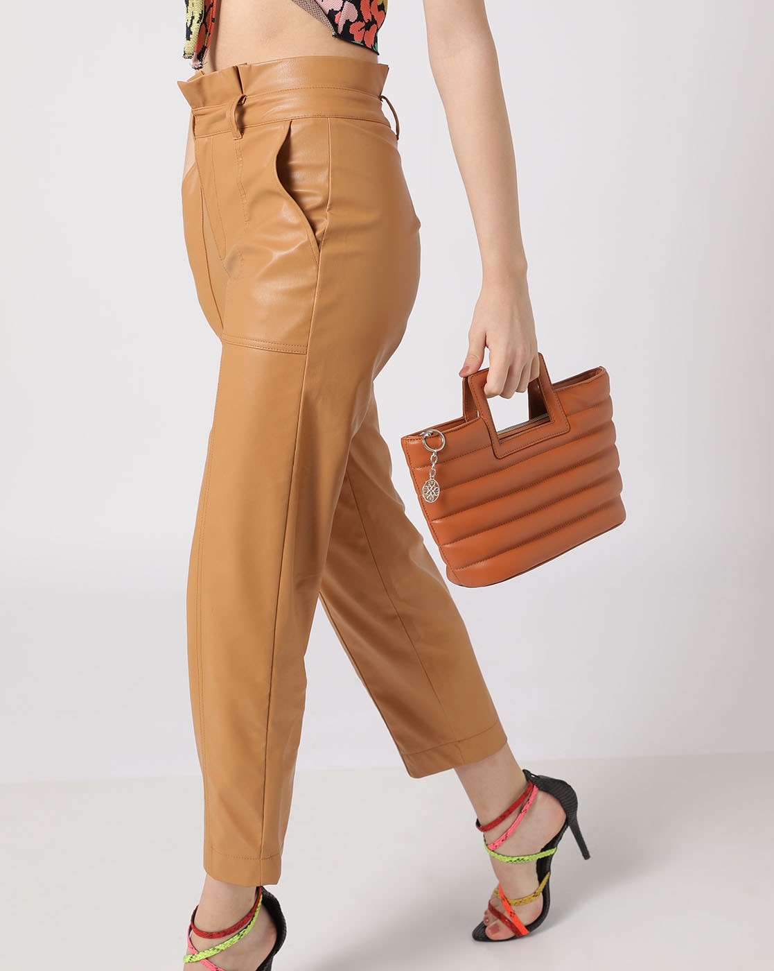 SPRWMN Leather 'Pleated Trousers' Green | Læder Bukser