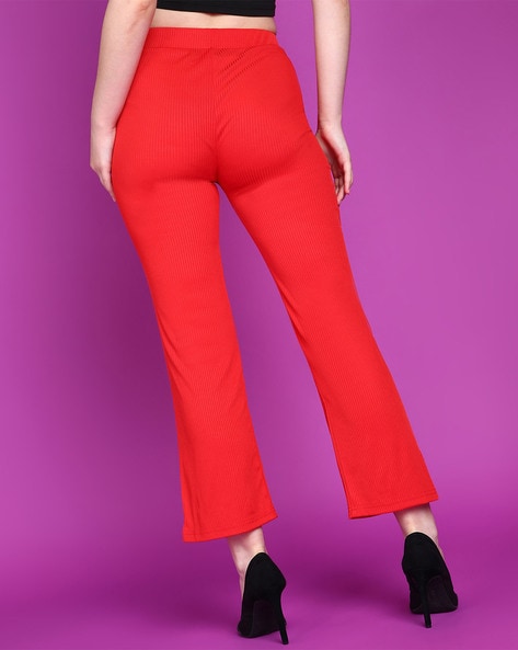 Buy Red Trousers & Pants for Women by POPWINGS Online