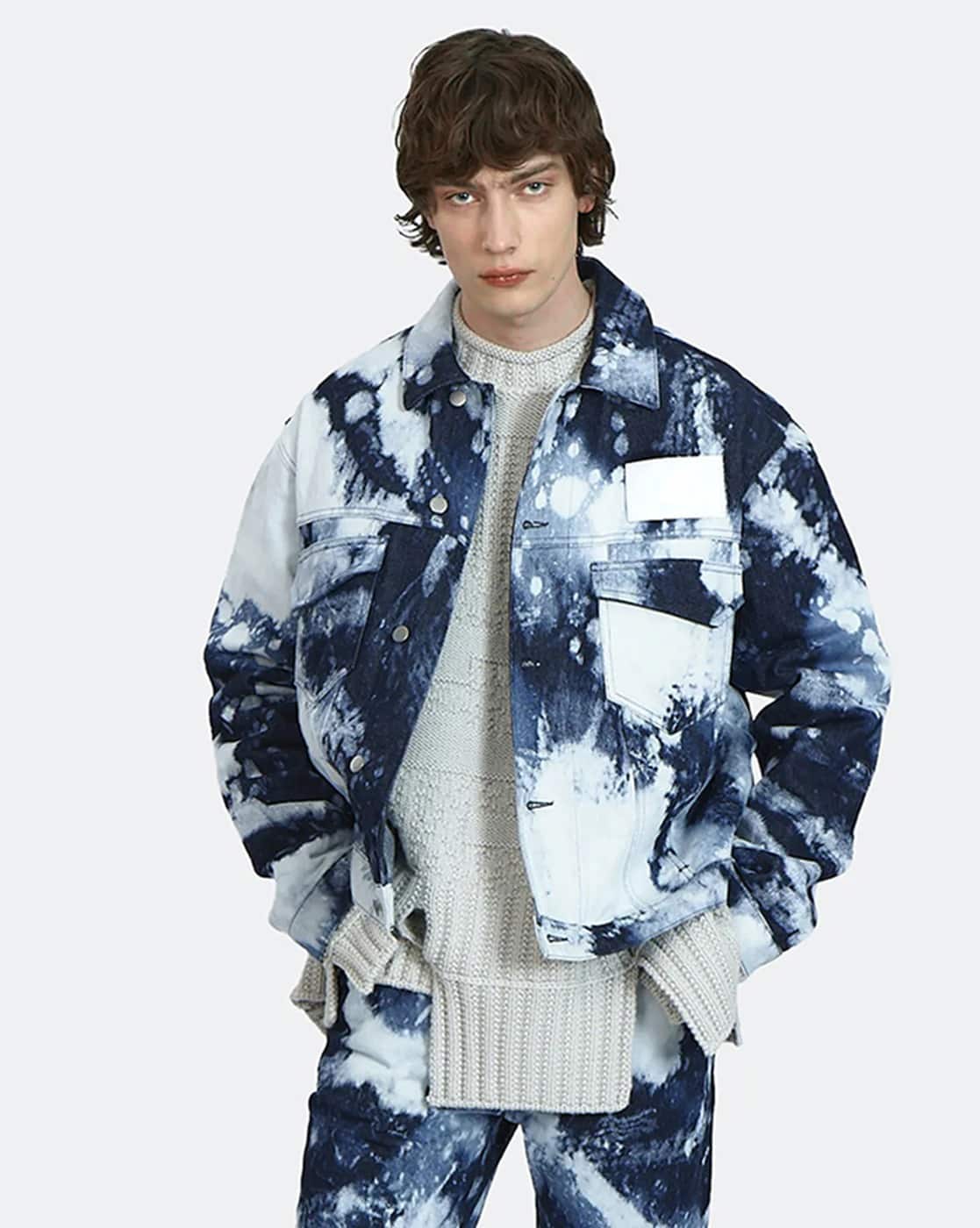 富井Bleach Dyed Trucker Jacket Mサイズ -1117Wx1400H-469546229-blue-
