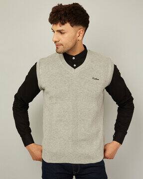 Buy Grey Melange Sweaters Cardigans for Men by Kvetoo Online