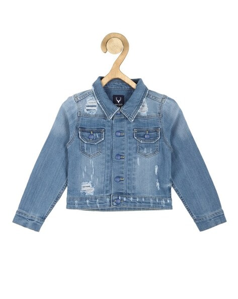 Buy Boys Blue Solid Regular Fit Jacket Online - 754955 | Allen Solly
