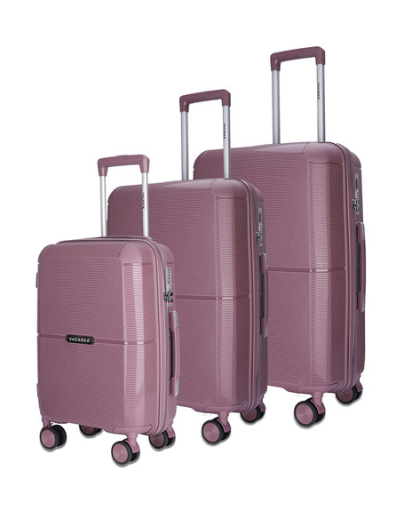 3G VACANZA Polycarbonate Luggage with All Matching Accessories ( 55 cm & 65  cm) Cabin & Check-in Set 8 Wheels - 24 inch PINK - Price in India |  Flipkart.com