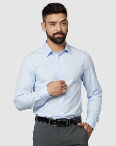 Celio Spread-Collar Shirt with Full Sleeves