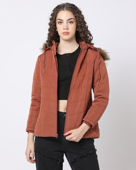 Rust puffer jacket on sale women's