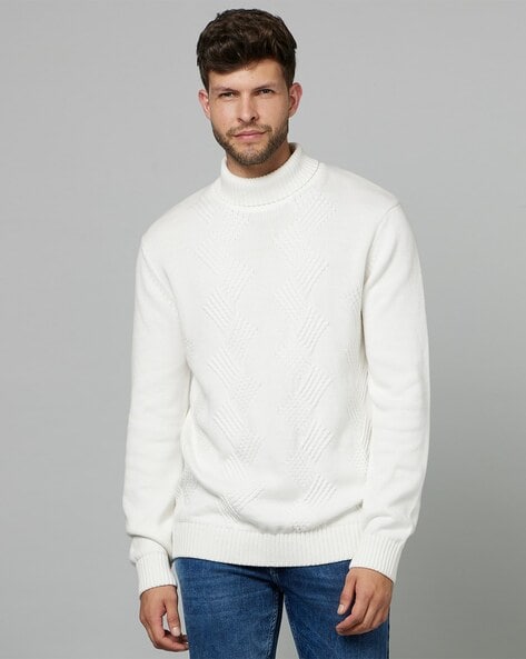 White cotton deals pullover sweater