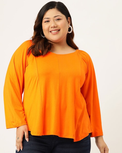 Buy Orange Tops for Women by Therebelinme Online