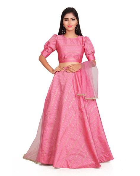 Buy Stylish Party Wear Pink Lehenga For Teenage Girl 2021