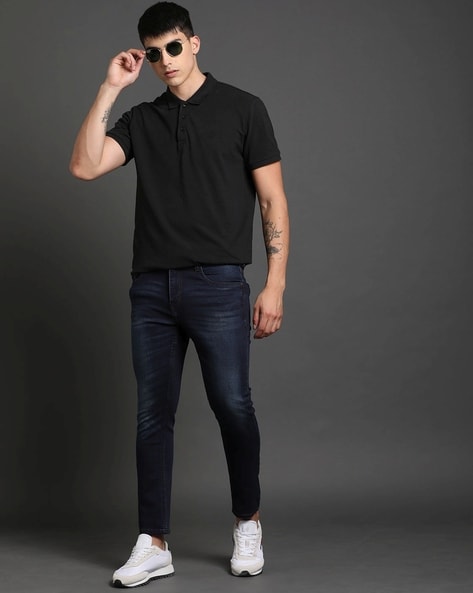 Blue jeans outlet black polo