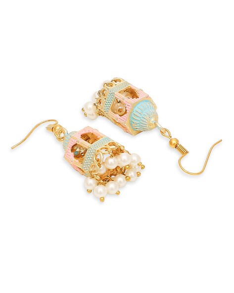 Long Earrings For Lehenga in Gold and Rose Gold with Swarovski – Meraki  Lifestyle Store