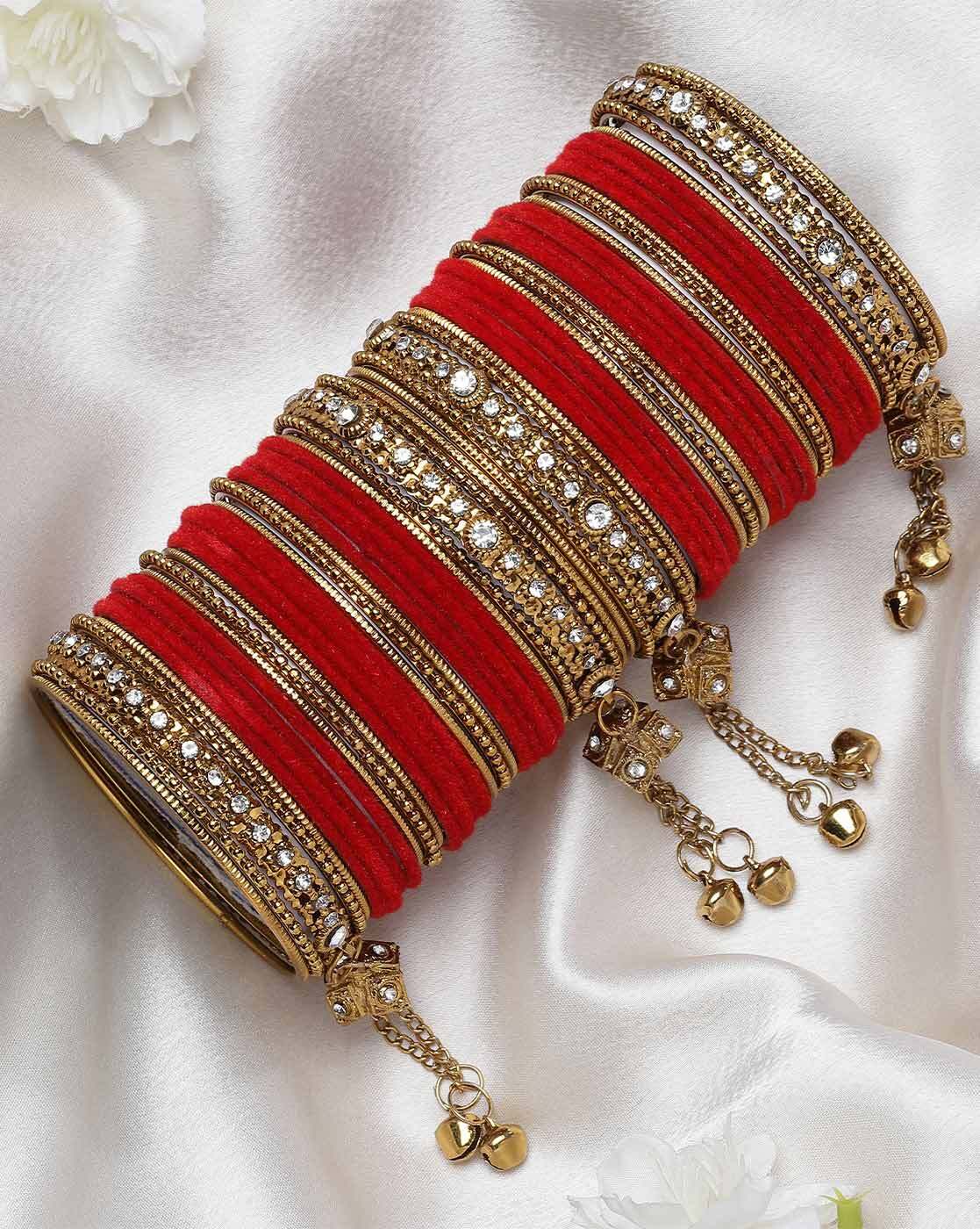 Ki Chudiyan Velvet Bangles Red Buy Red Bangles Online In India India