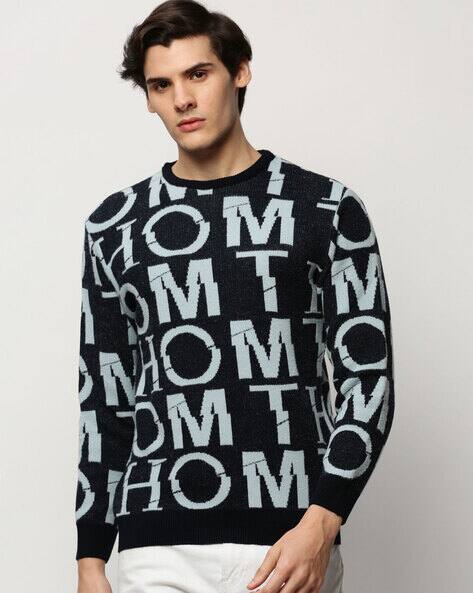 SHOWOFF Typographic Print Crew-Neck Pullover