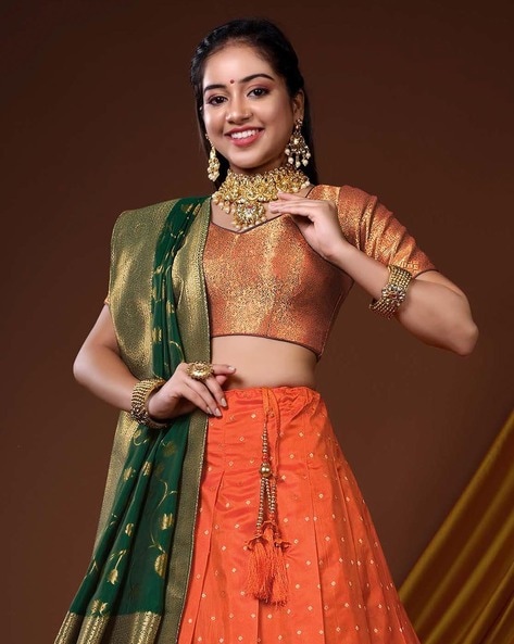 Burnt Orange Lehenga Set. – Shyam Narayan Prasad