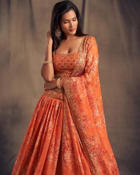 Rust Orange Lehenga – Studio East6