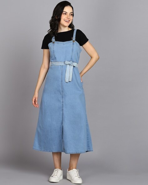 Buy Denim Blue Basic Long Dress Online - Label Ritu Kumar India Store View