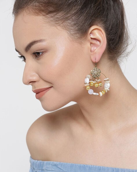 Buy A FLORAL MOMENT OFF WHITE EARRINGS for Women Online in India