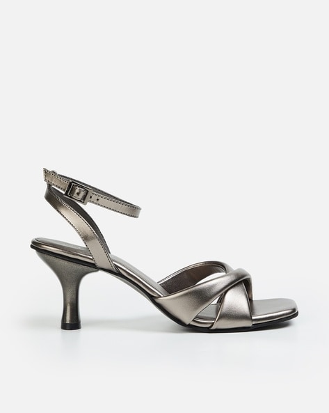 Grey kitten 2024 heel sandals