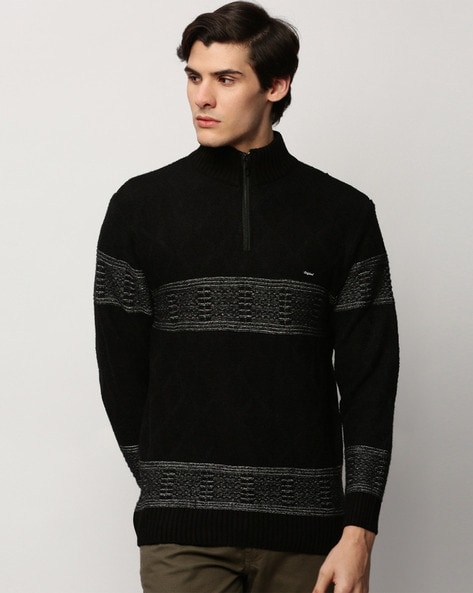 Mens black half sales zip jumper