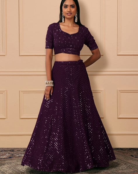 Buy Purple Lehenga Choli Sets for Women by ZEEL CLOTHING Online