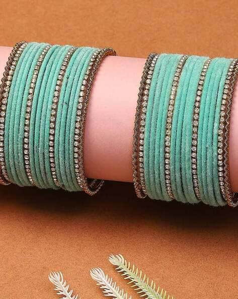 Set of 36 Gold-Plated Velvet Bangles