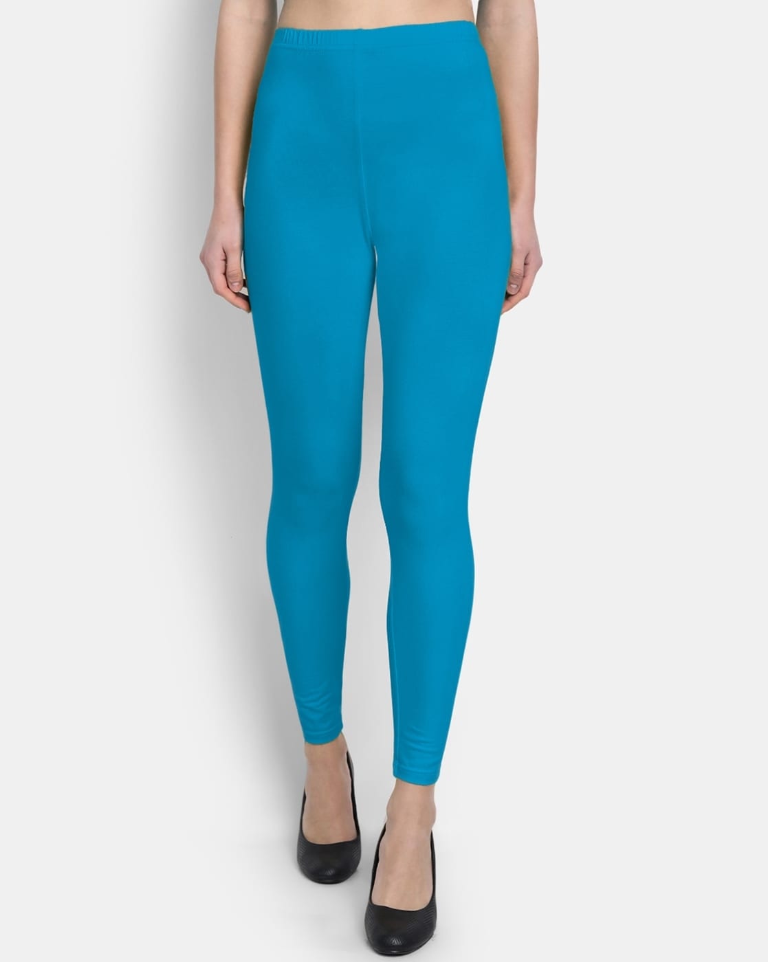 Vami Women's Cotton Stretchable Churidar Legging -Turquoise – BONJOUR
