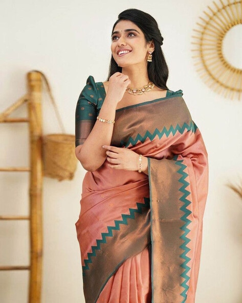 RAJYOG ANANYA SILK WEAVING SAREE WITH CONTRAST BLOUSE PATTERN