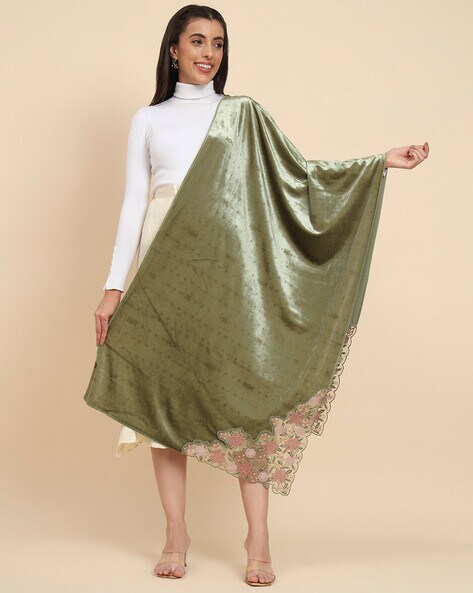 Women Shawl with Floral Patch-Work Price in India