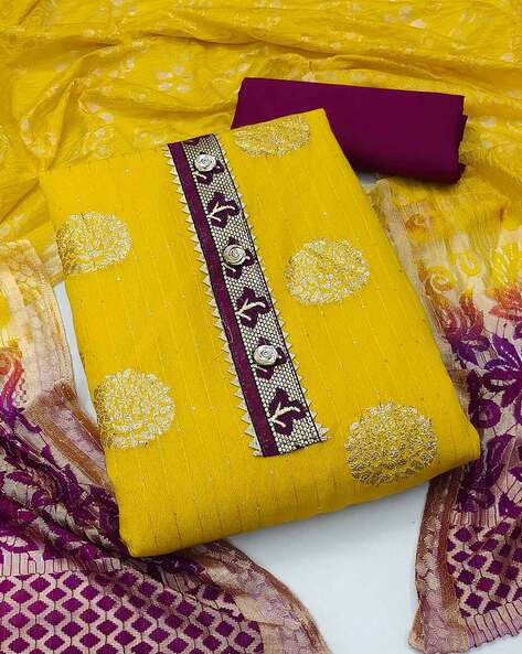 Buy Yellow Dress Material for Women by GRIVA DESIGNER Online Ajio