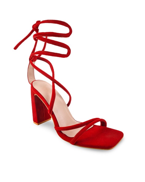 High heel sandal online red colour