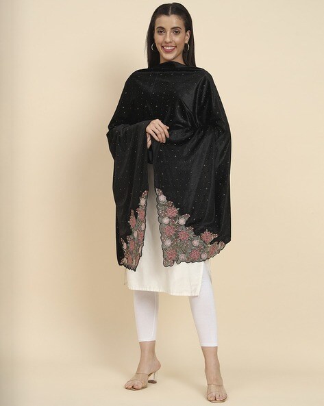 Women Shawl with Floral Patch-Work Price in India