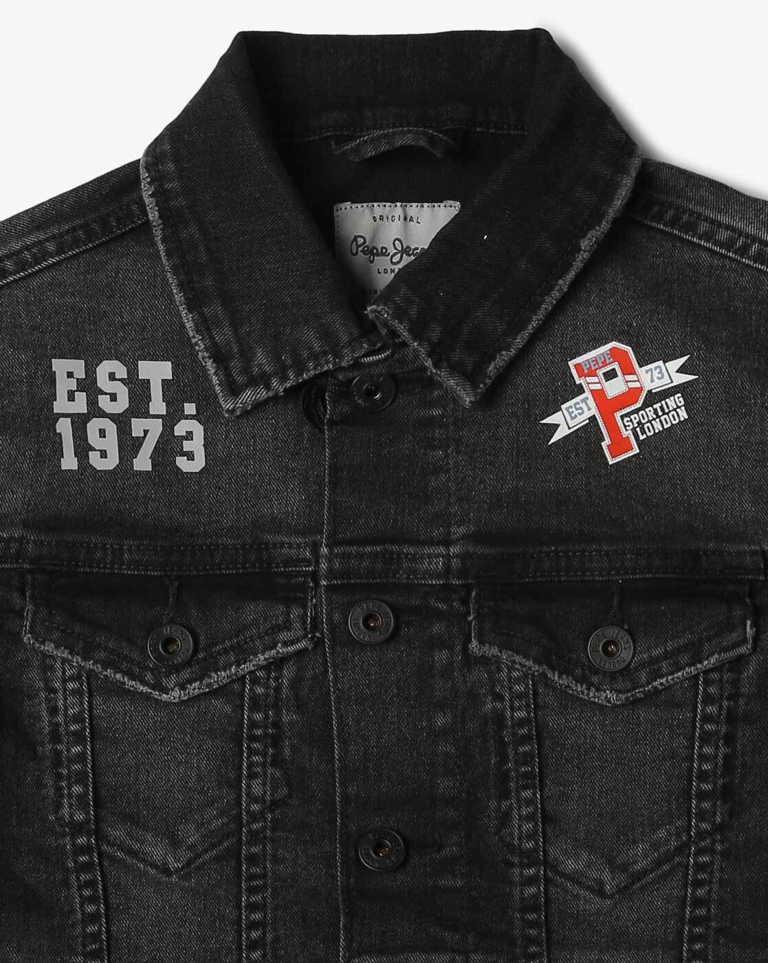 The Trooper Denim Jacket: Charcoal Black - Bombay Trooper