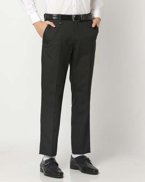 TZ Men's Premium Skinny Fit Dress Pants, Charcoal Plaid Trousers -  Walmart.com