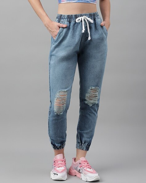 Womens distressed joggers new arrivals