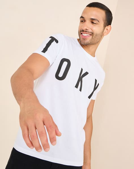 Typographic Print Crew-Neck T-Shirt