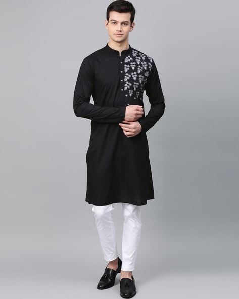 Black kurta style sale