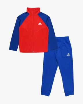 Buy Adidas Kids Regular Fit Tracksuit Set Blue Red Color Boys