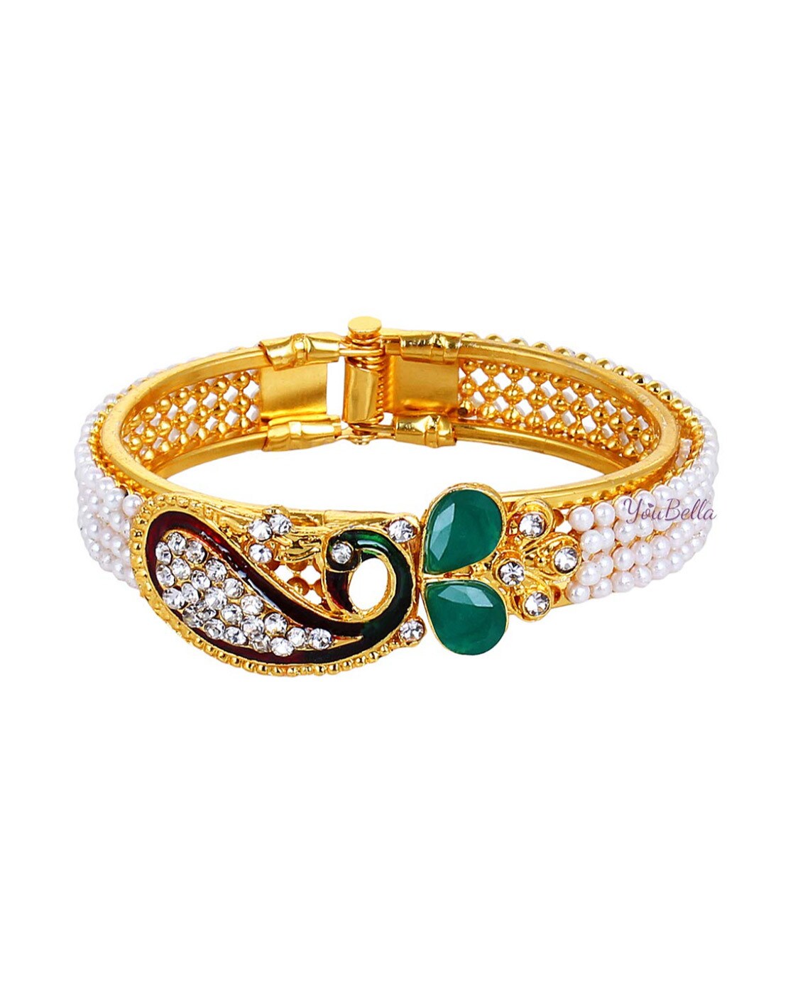 YouBella Stylish Party Wear Jewellery Gold Plated Charm Bracelet for Women  (Golden)(YBBN_91503)