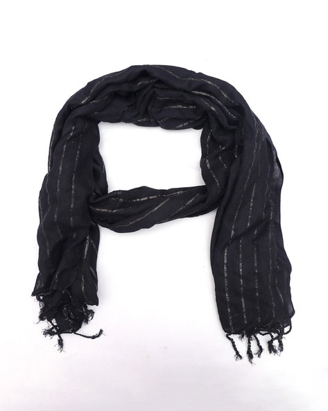 Striped Scarf with Tassels Price in India