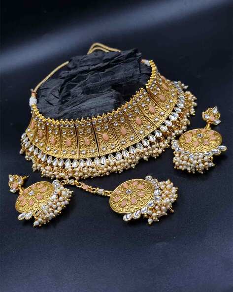 Aarnaa Stone-Studded Multi-Piece Jewellery Set