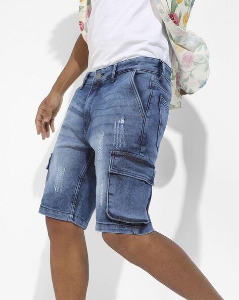 Buy Pepe Jeans Blue Skinny Fit Denim Shorts for Mens Online @ Tata CLiQ